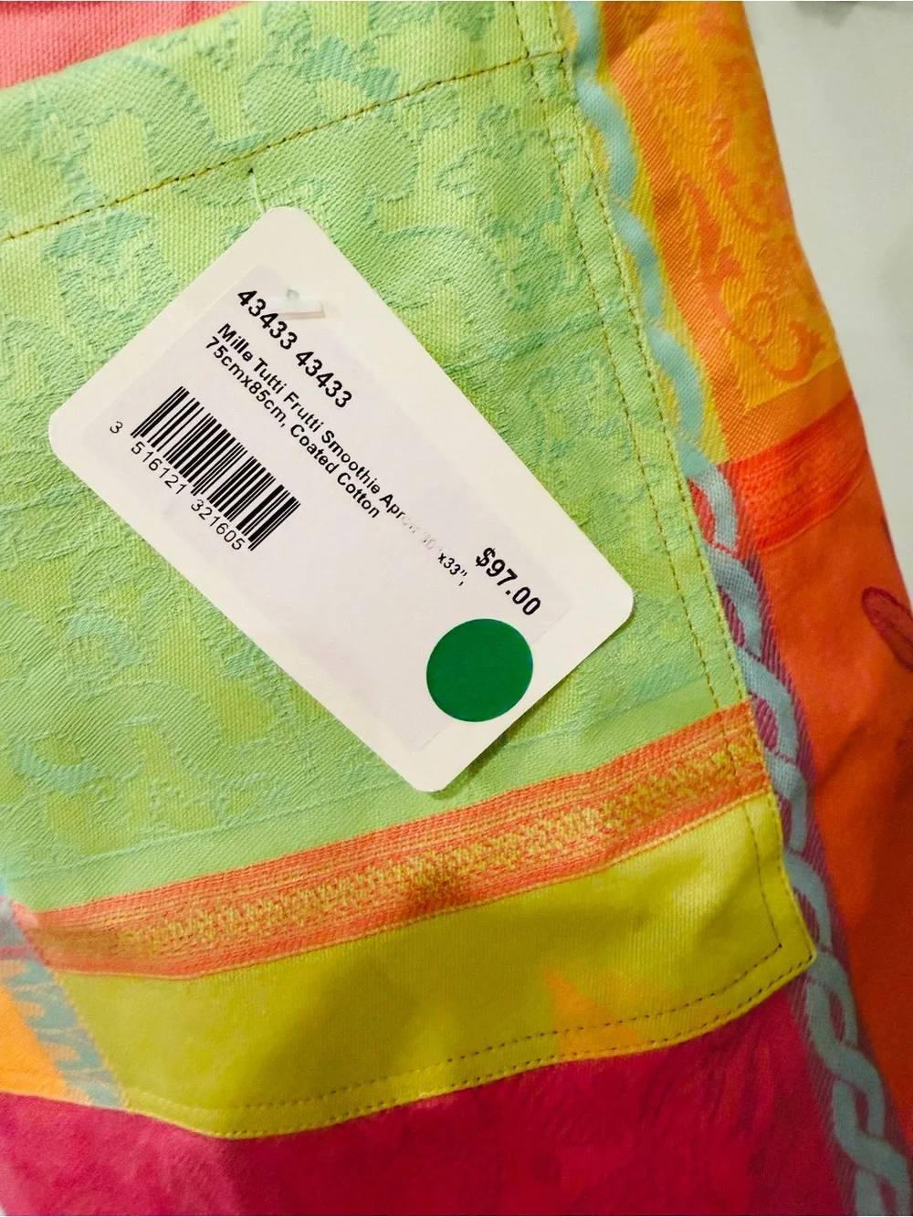 Garnier Thiebaut Mille Tutti Frutti Smoothie Apron, Coated Cotton